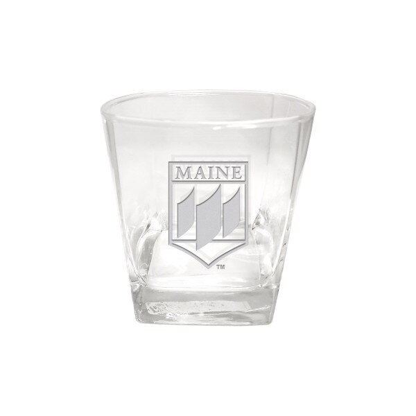 Deep Etched Maine Flagship Square Rocks Glass